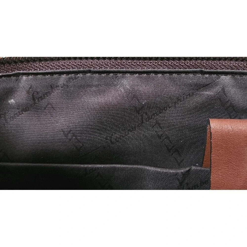 Tonino Lamborghini Brown Leather Bag Attache 14 Inch Made in Italy